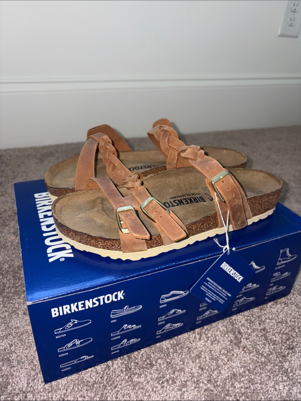 Birkenstock Franca Tan Braided Leather Double-Strap Sandals size 39 (US 8) - Picture 3 of 3